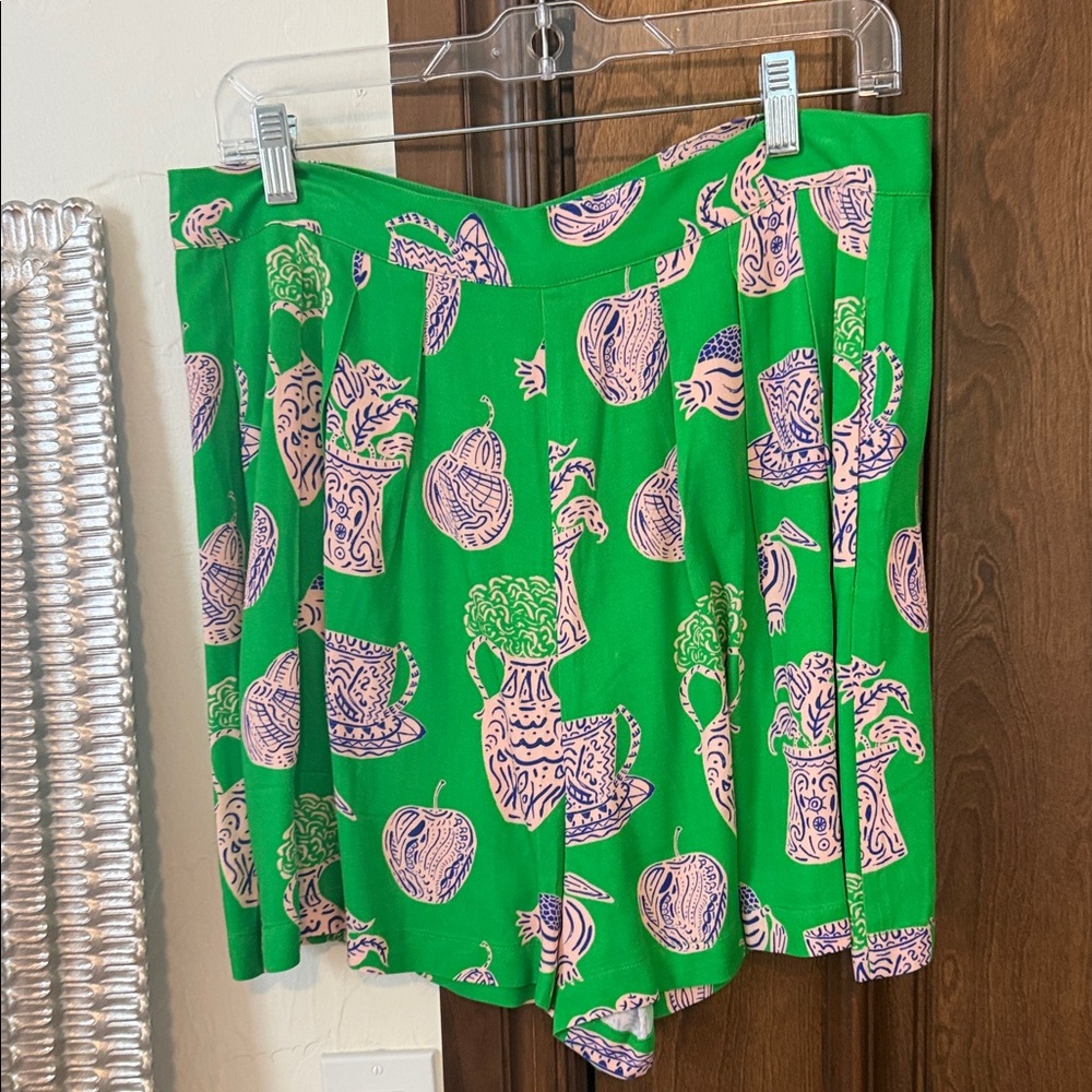 Vibrant Green Patterned Women's Shorts from Anthro